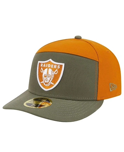 New Era Men's Olive/Brown Las Vegas Raiders Two-Tone Color Pack Split Panel 59FIFTY Fitted Hat
