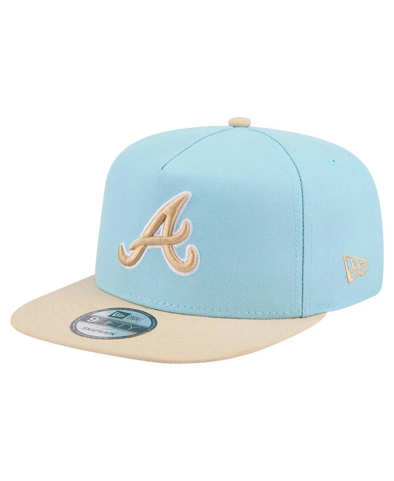 New Era Men's Light Blue/Light Beige Atlanta Braves Color Pack A-Frame 9FIFTY Snapback Hat