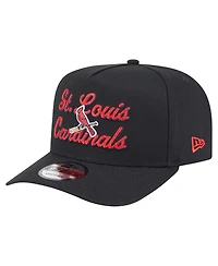 New Era Men's Black St. Louis Cardinals Chainstitch 9FIFTY A-Frame Snapback Hat