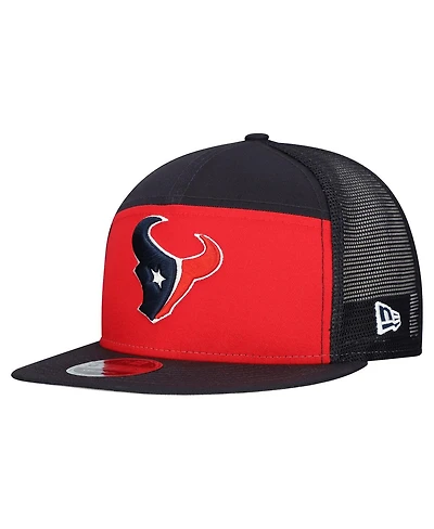 New Era Men's Red/Navy Houston Texans Outdoor Split Panel 9FIFTY Snapback Hat