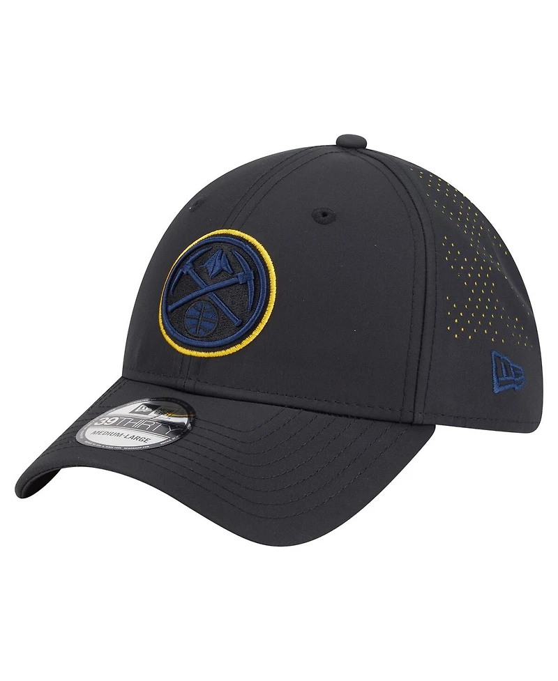 New Era Men's Black Denver Nuggets Night 39THIRTY Flex Hat