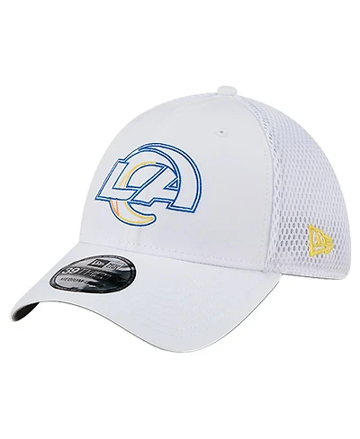 New Era Men's White Los Angeles Rams Outline 39THIRTY Flex Hat