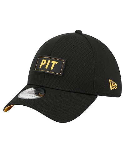 New Era Men's Black Pittsburgh Steelers Scoreboard 39THIRTY Flex Hat