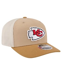 New Era Men's Light Beige Kansas City Chiefs Two-Tone Trucker 9SEVENTY Adjustable Hat