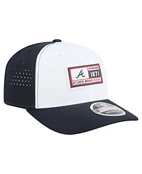 New Era Men's White/Navy Atlanta Braves Established Patch 9SEVENTY Adjustable Hat