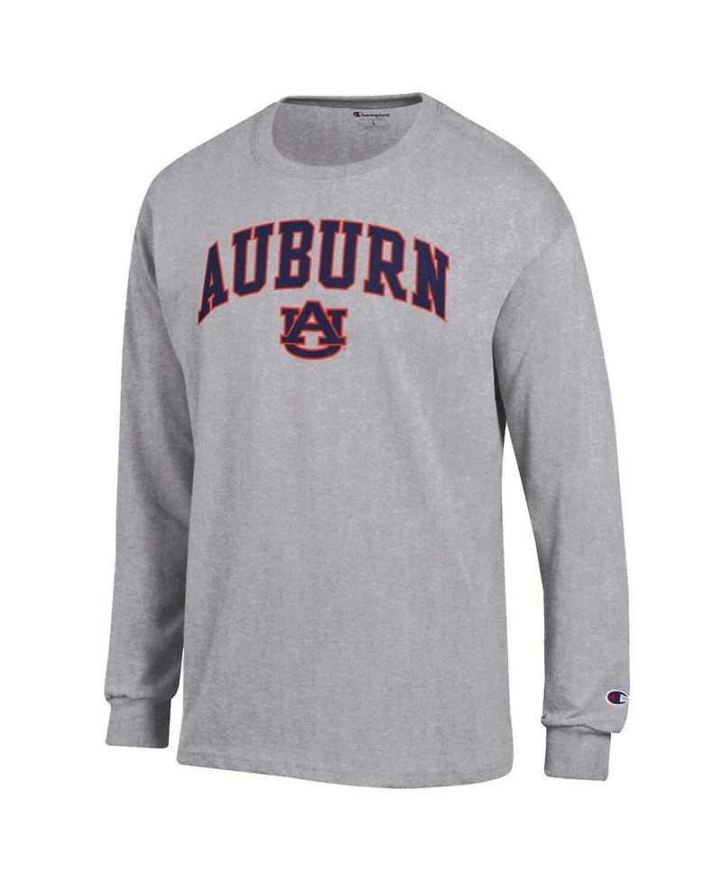 Champion Men's Heather Gray Auburn Tigers Basic Arch Long Sleeve T-Shirt