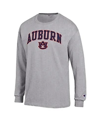 Champion Men's Heather Gray Auburn Tigers Basic Arch Long Sleeve T-Shirt