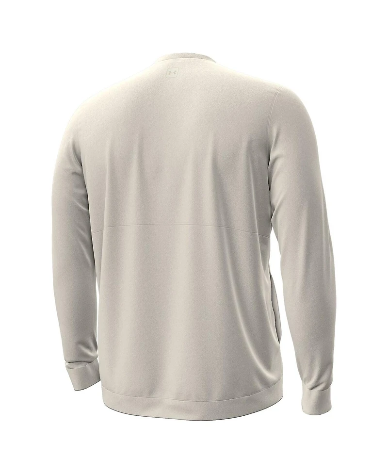 Under Armour Men's Cream Notre Dame Fighting Irish Sideline Meridian Cold Weather Sweatshirt