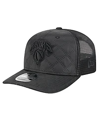 New Era Men's Black New York Knicks Quilted Nylon 9SEVENTY Trucker Adjustable Hat
