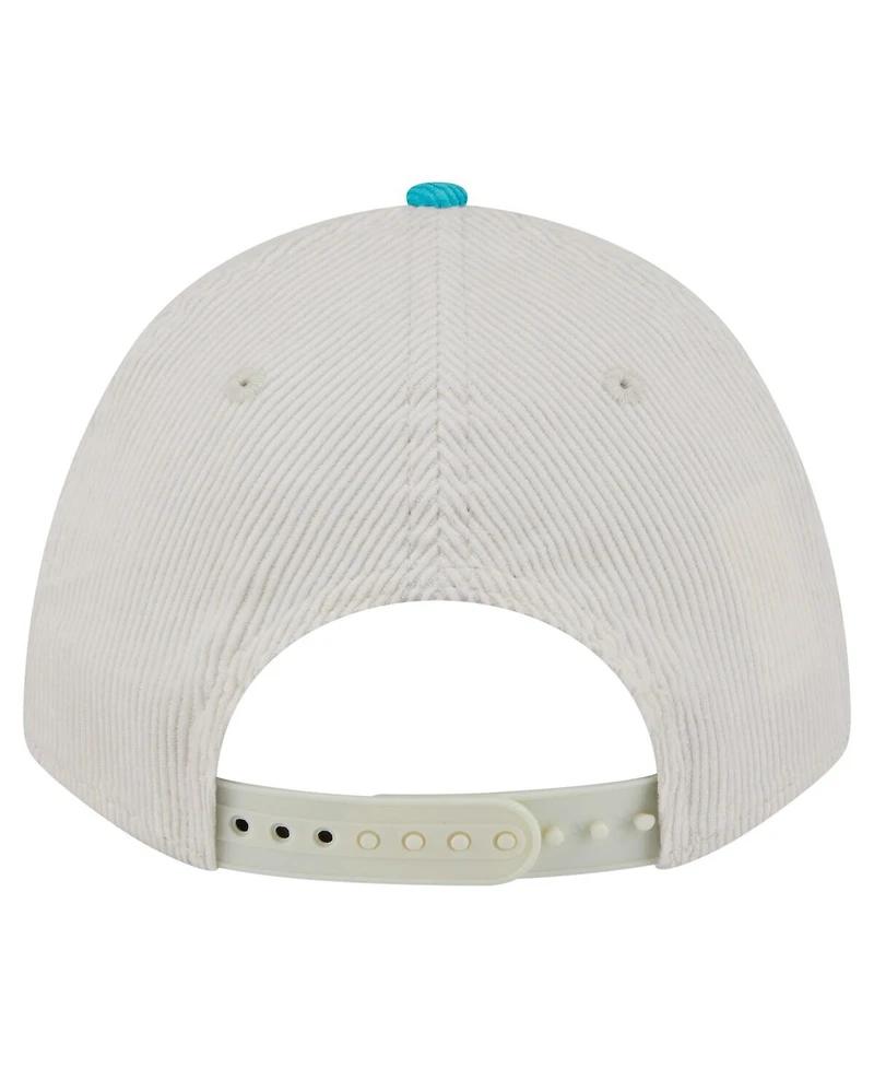 New Era Men's Cream/Aqua Miami Dolphins Throwback Two-Tone Sided Corduroy 9FORTY A-Frame Adjustable Hat