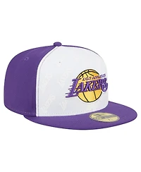 New Era Men's White/Purple Los Angeles Lakers Repeat 59Fifty Fitted Hat