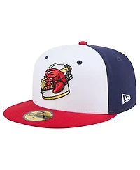 New Era Men's White Portland Sea Dogs Theme Nights 59FIFTY Fitted Hat