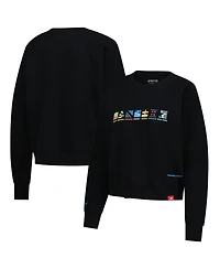 Sportiqe Women's Black Abbott World Marathon Majors Ashlyn French Terry Raglan Crewneck Sweatshirt
