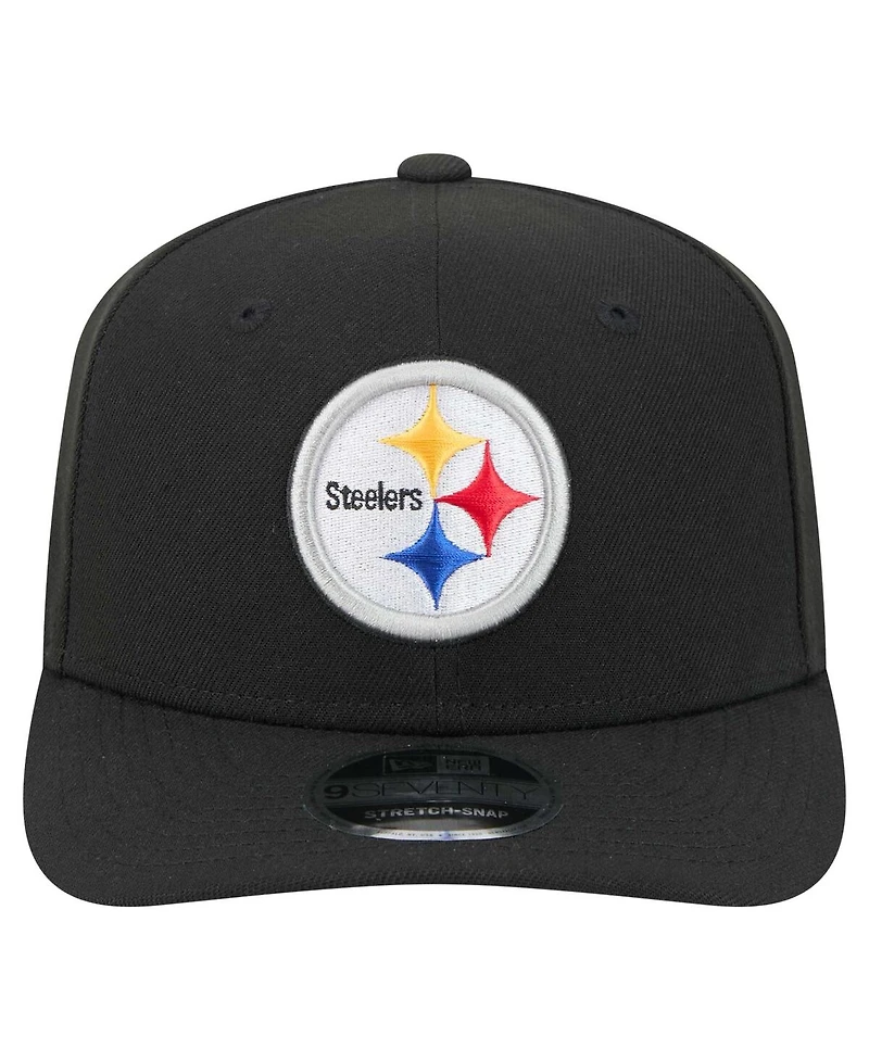 New Era Men's Black Pittsburgh Steelers 9SEVENTY Stretch snap Hat