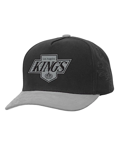 Mitchell & Ness Men's Black/Silver Los Angeles Kings May Flowers Pro Crown Adjustable Hat