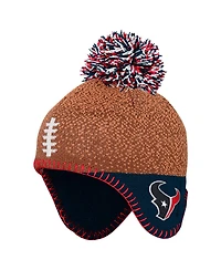 Outerstuff Baby Boys and Girls Brown Houston Texans Football Head with Pom Knit Hat