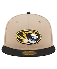 New Era Men's Khaki Missouri Tigers Two-Tone 59FIFTY Fitted Hat