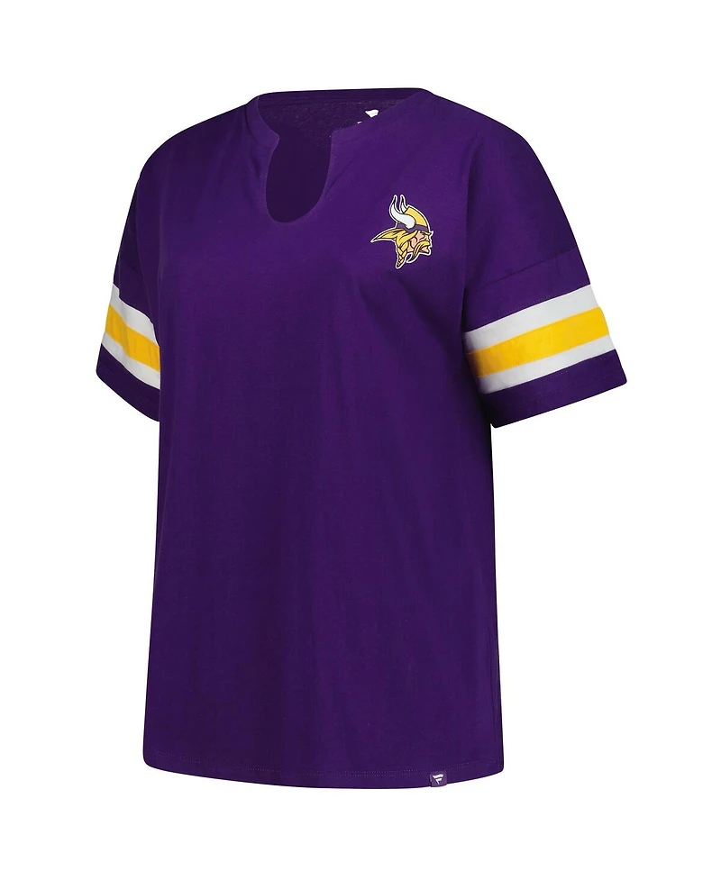 Fanatics Women's Purple Minnesota Vikings Plus Redzone Notch Neck T-Shirt