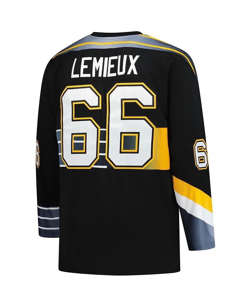 Mitchell & Ness Men's Mario Lemieux Black Pittsburgh Penguins 1996/97 Blue Line 2.0 Jersey