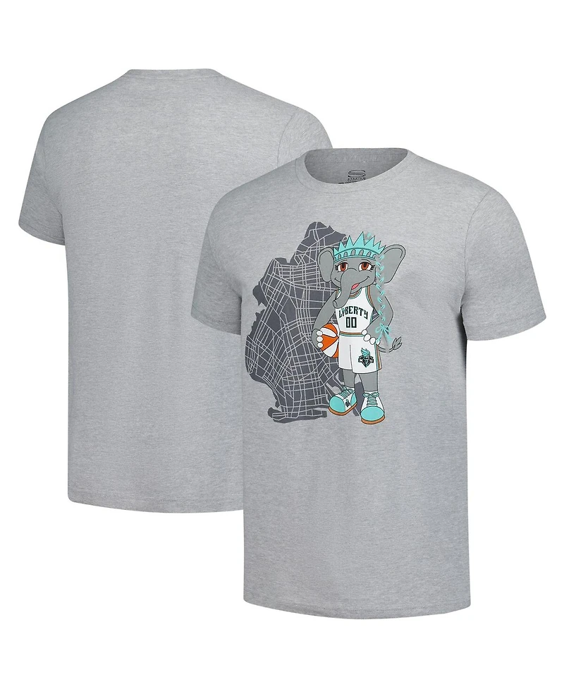 Stadium Essentials Men's and Women's Heather Gray New York Liberty Ellie Mascot Borough T-Shirt