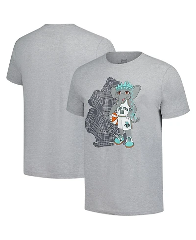 Stadium Essentials Men's and Women's Heather Gray New York Liberty Ellie Mascot Borough T-Shirt