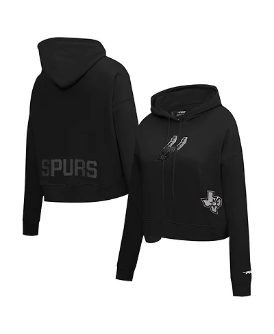 Pro Standard Women's Black San Antonio Spurs Jewels Cropped Pullover Hoodie