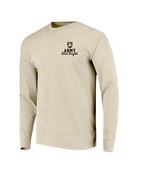Image One Men's Natural Army Black Knights Comfort Colors Mascot Overlay Long Sleeve T-Shirt