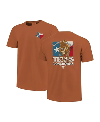 Image One Men's and Women's Burnt Orange Texas Longhorns Hyper Local Bevo State Flag T-Shirt