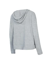 Concepts Sport Women's Grey Miami Hurricanes Juniper Soft Modest Cropped Long Sleeve Hoodie