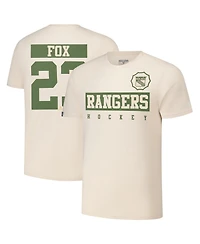 Levelwear Men's Adam Fox Khaki New York Rangers 2024 Nhl Military Appreciation Richmond Delta Player Name Number T-Shirt