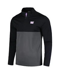 LevelWear Men's Black Nhl 2023 Hockey Fights Cancer Pursue Logo Quarter-Zip T-Shirt