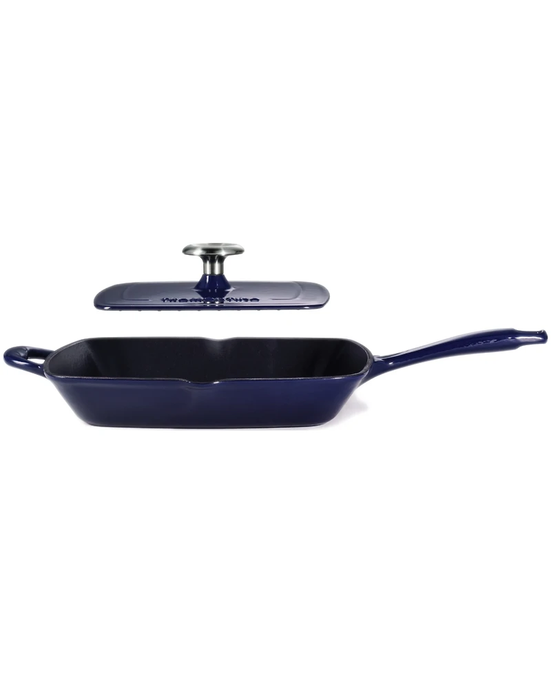 Tramontina Bestow 11-Inch Cast Iron Enameled Grill Pan with Press