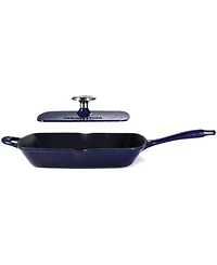 Tramontina Bestow 11-Inch Cast Iron Enameled Grill Pan with Press