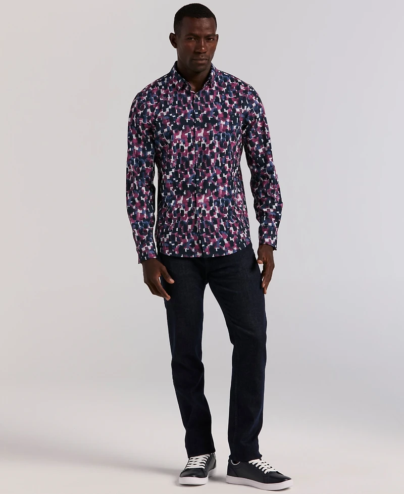 Perry Ellis Men's Long Sleeve Slim Fit Shirt