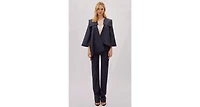 Labeca London Women's Midnight Wool Pinstripe Pants