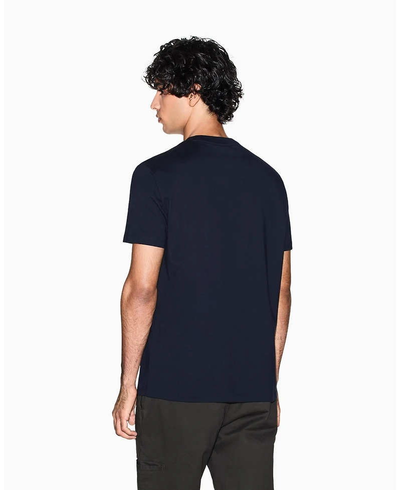 A|X Armani Exchange Men's Heavy Jersey Center Chest Grid Box T-Shirt