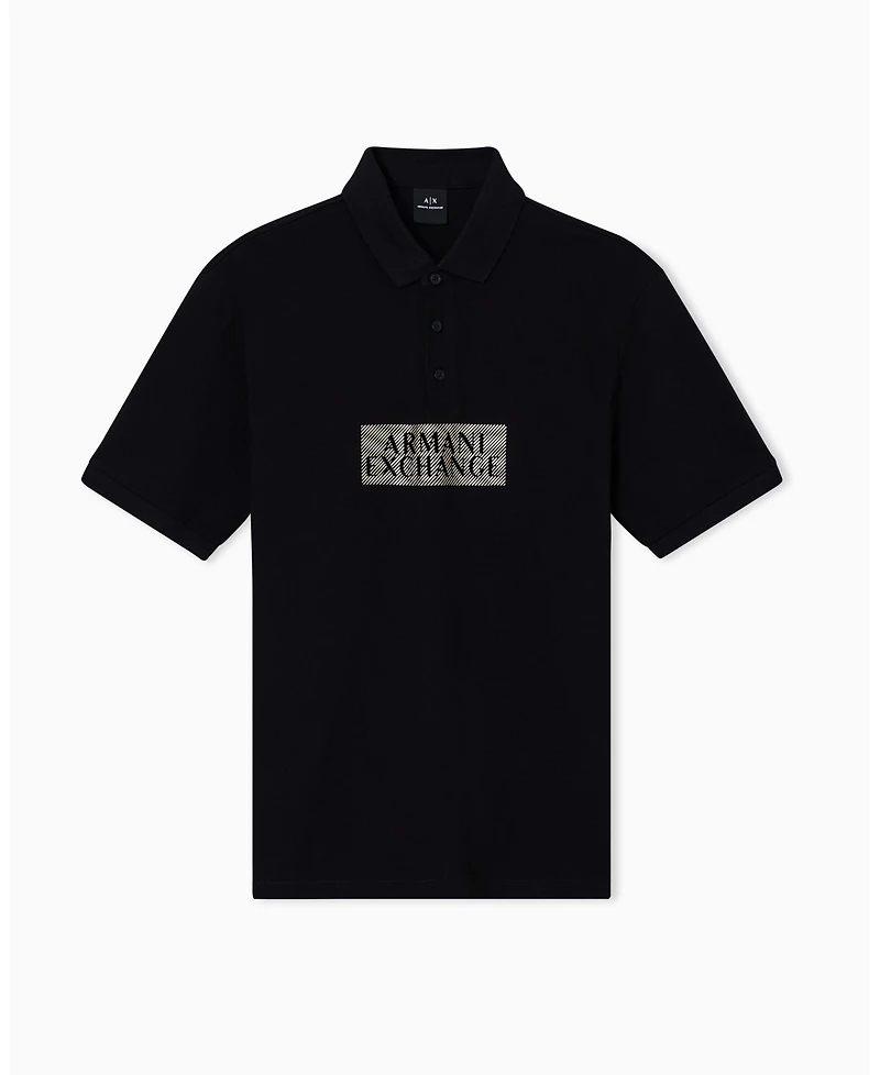 A|X Armani Exchange Men's Gold Logo Polo Shirt