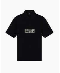A|X Armani Exchange Men's Gold Logo Polo Shirt