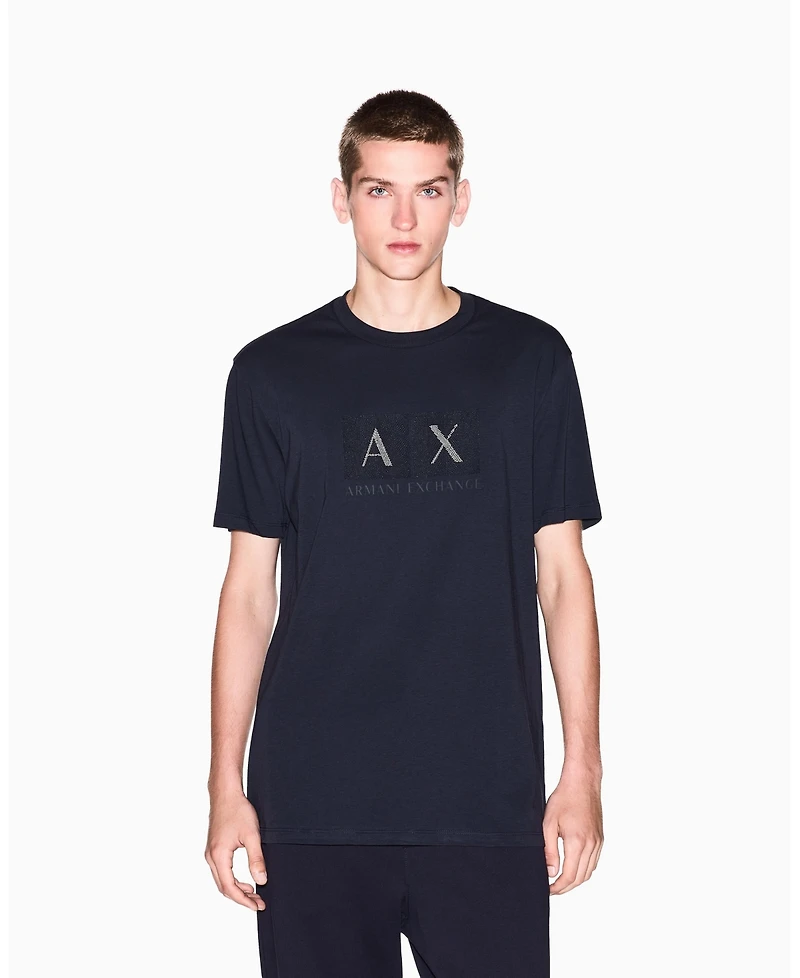 A|X Armani Exchange Men's Textured Grid Box T-Shirt