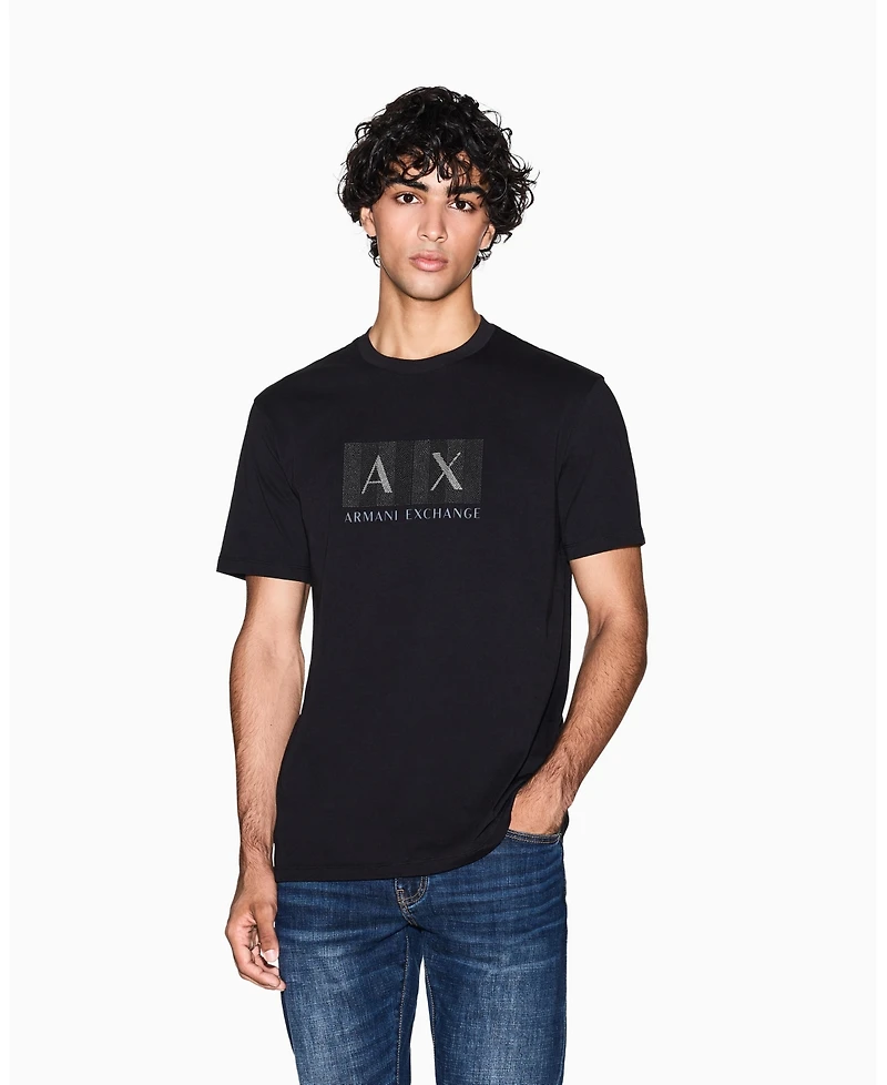 A|X Armani Exchange Men's Textured Grid Box T-Shirt