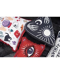 Mystical Planchette Heart Shaped Cotton Blend Halloween Accent Pillow 14" x 16"