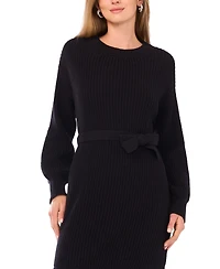 Vince Camuto Women's Embroidered Long-Sleeve Crew Neck Dress