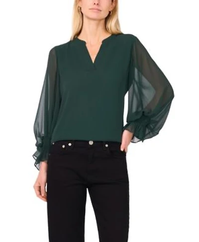 Vince Camuto Womens Split Neck Long Sleeve Top Xxs 3x