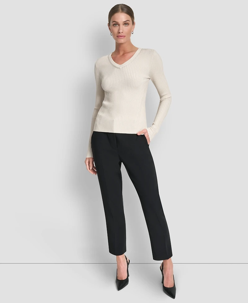 Dkny Women's Sleek Long Sleeve Shine Sweater