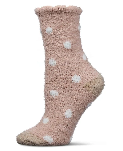 MeMoi Women's Polka Dot Marshmallow Cozy Crew Socks