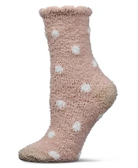 MeMoi Women's Polka Dot Marshmallow Cozy Crew Socks