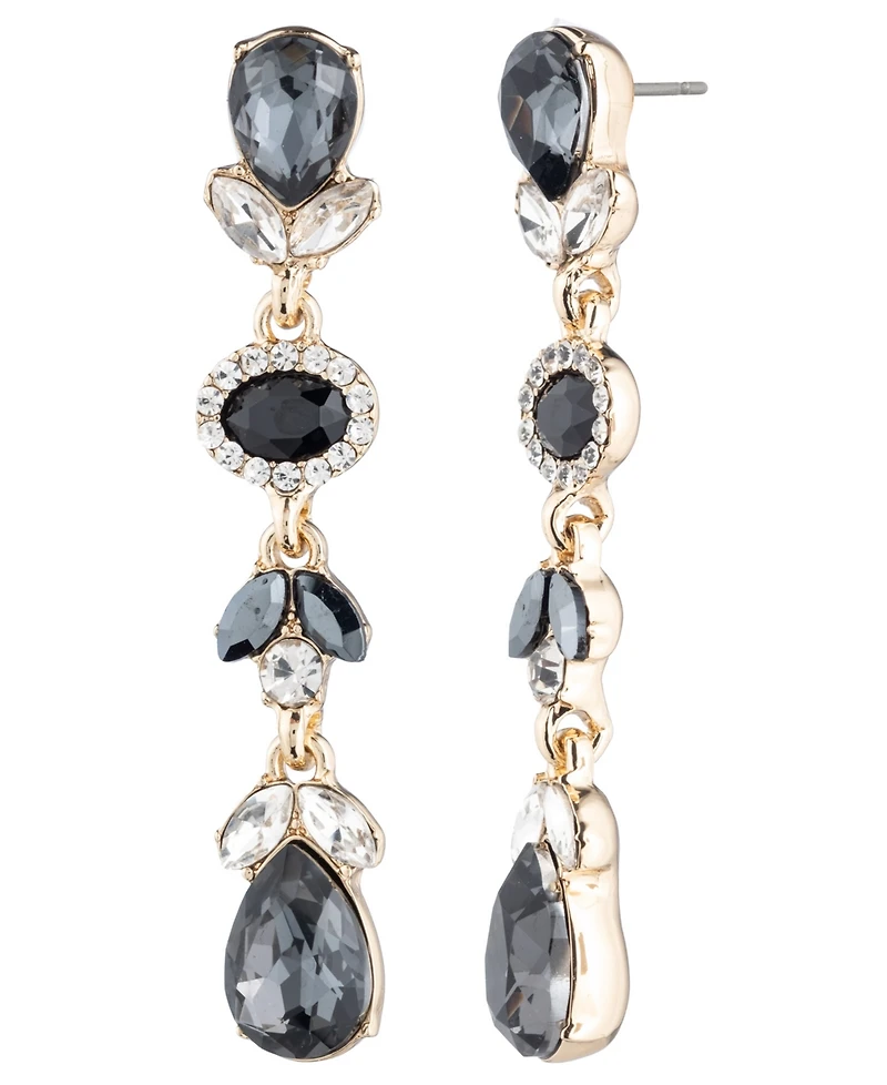 Givenchy Glass Stone Gold-Tone Drama Linear Earrings
