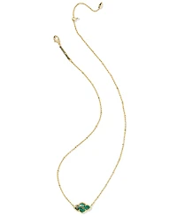 Kendra Scott Veined Green Malachite 14K Gold Plated Over Brass Abbie Pendant Necklace