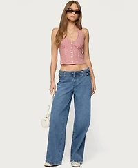 Edikted Women's Livia Double Belt Low Rise Jeans