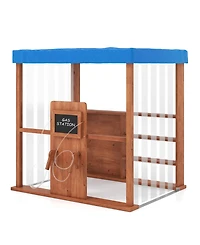 Sugift Kids Gas Station Playhouse with Gas Refueling Guns for Aged 3+